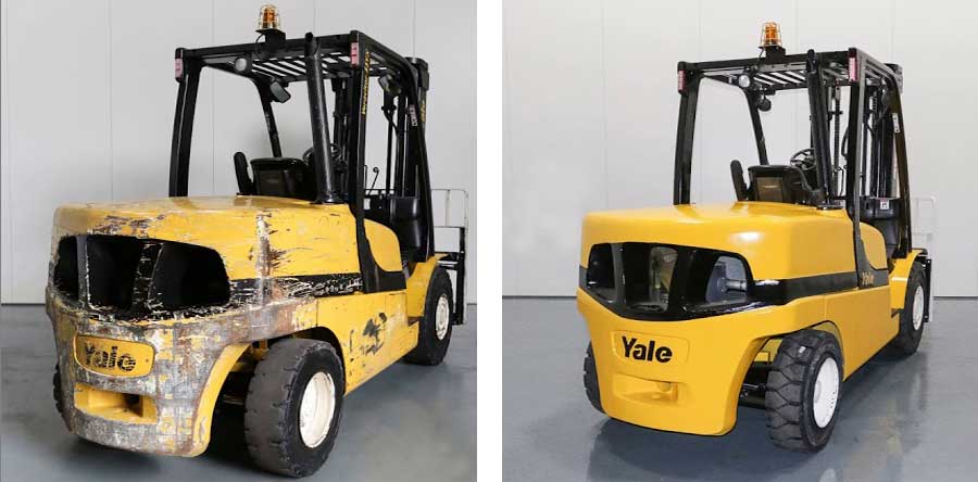 Forklift before and after reconditioning example 3